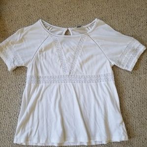 White blouse with lace details